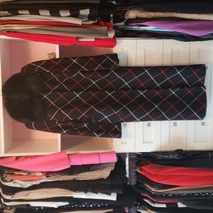 Long black  coat with fox fur collar